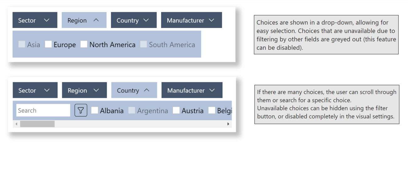 Selection Slicer screenshot showing detail of options