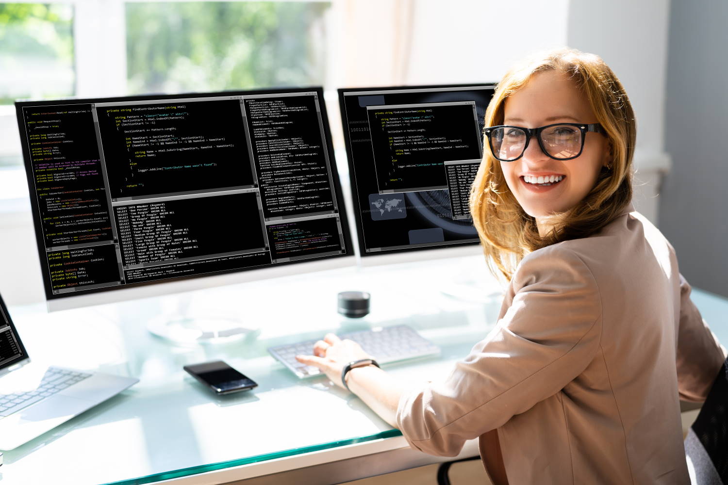 A female software engineer at work
